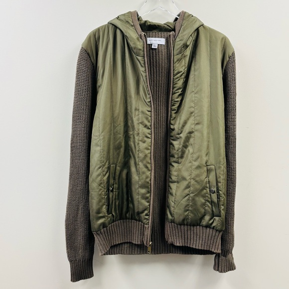 Marc New York Men's Long Sleeve Hooded Cardigan Jacket Army Green Size Large - Picture 3 of 7